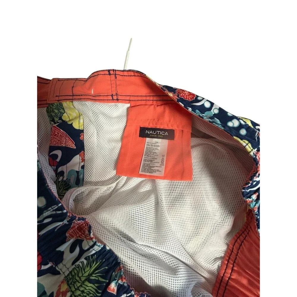 Nautica Mens XL  Colorful Hawaiian Sea Creatures‎ Tie Waist Swimming Trunks